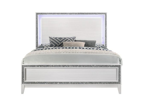 Haiden Eastern King Bed, LED & White Finish 28447EK