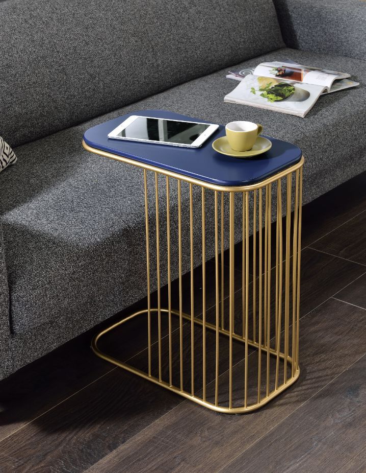 Aviena Accent Table, Blue & Gold Finish 97844