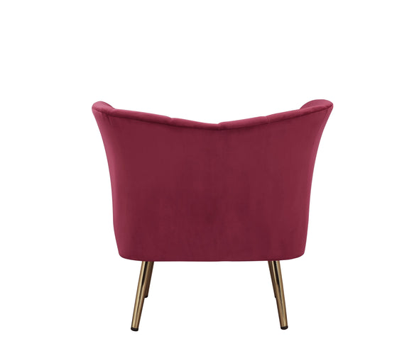 Reese Accent Chair, Burgundy Velvet & Gold 59795