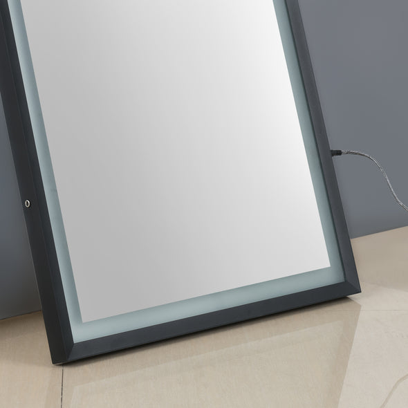 LED Full Length Mirror Wall Mounted Lighted Floor Mirror Dressing Mirror Make Up Mirror Bathroom/Bedroom/Living Room/Dining Room/Entry Dimmer Touch Switch
