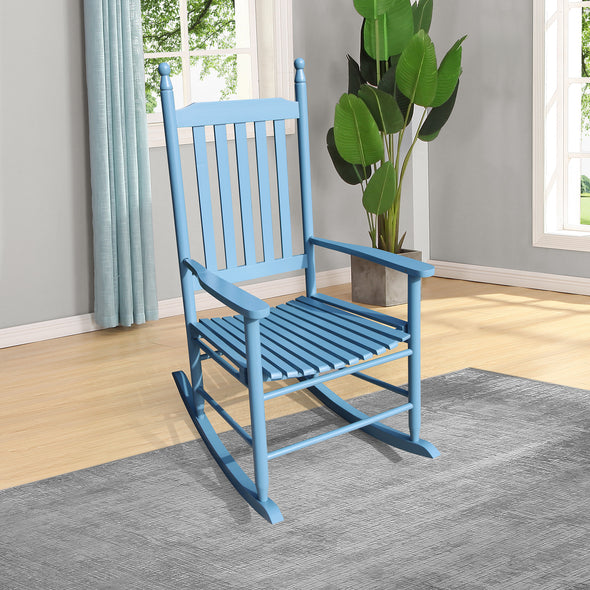 wooden porch rocker chair  blue