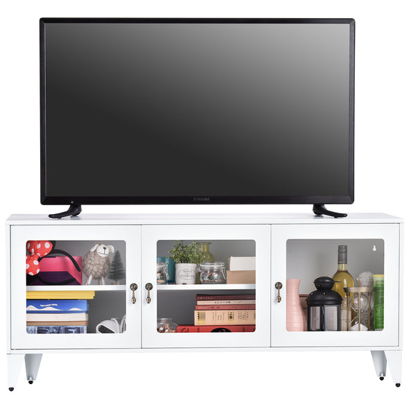 TV cabinet with large space 1 shelf  metal home TV stand for living room bedroom  for TVs Up to 55&