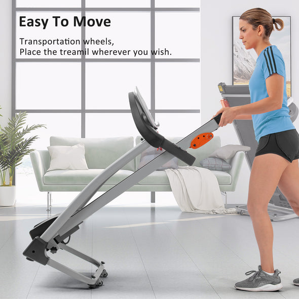 Easy Folding Treadmill for Home Use, 1.5HP Electric Running, Jogging  Walking Machine with Device Holder  Pulse Sensor, 3-Level Incline Adjustable Compact Foldable