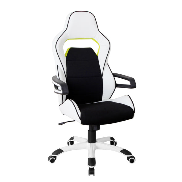 Techni Mobili Ergonomic Essential Racing Style Home  Office Chair, White