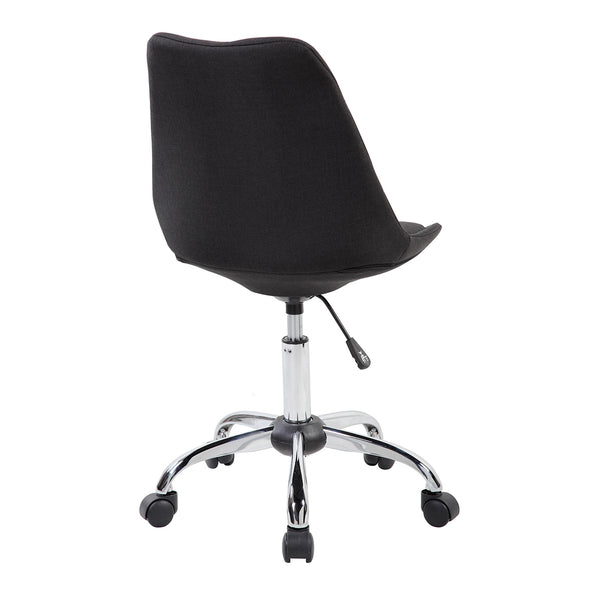 Techni Mobili Armless Task Chair with Buttons, Black