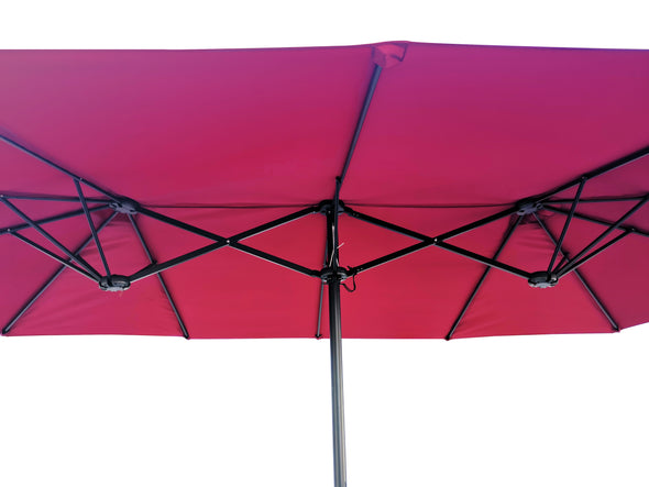 15 x 9 Ft Double-Sided Patio Umbrella Large Waterproof Twin Umbrellas