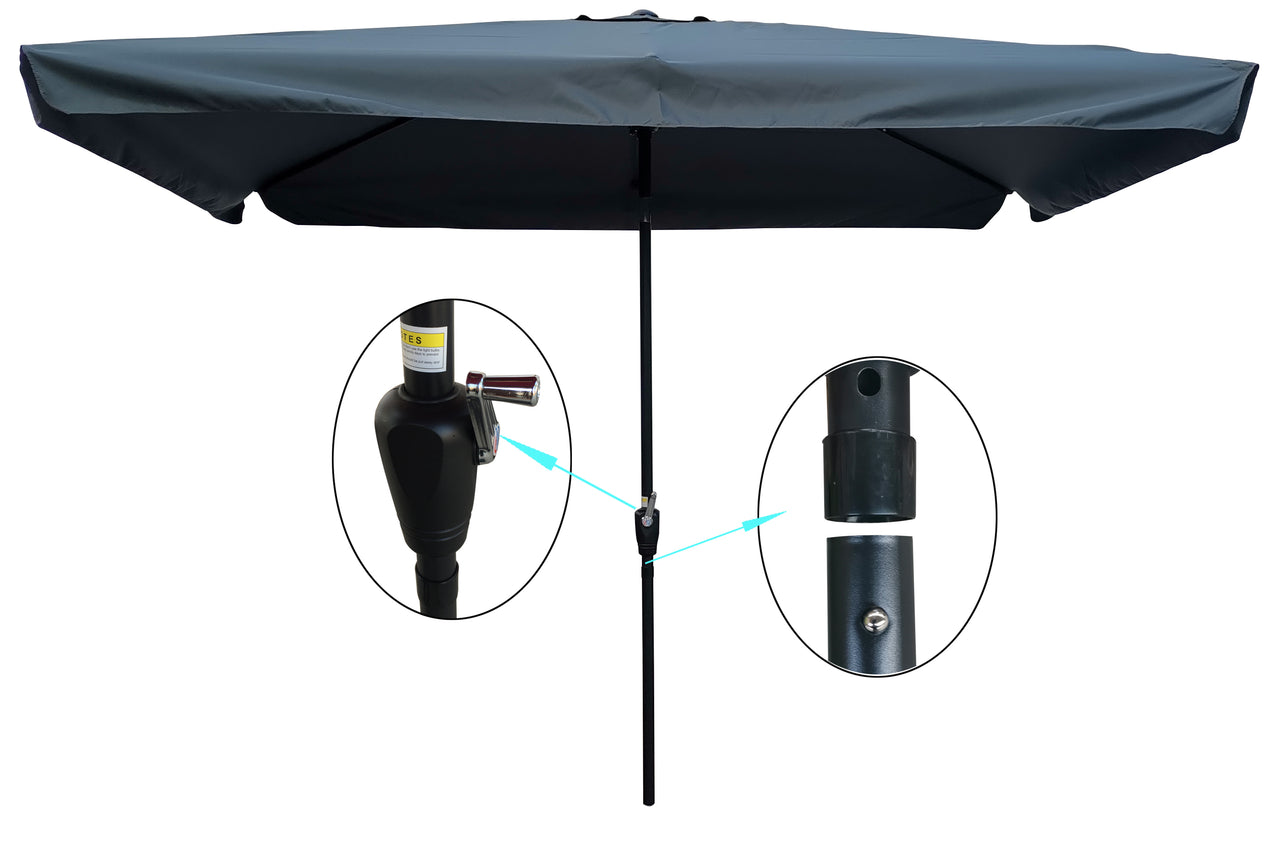 10 x 6.5ft  Patio Umbrella Outdoor  Waterproof Umbrella with Crank and Push Button Tilt for Garden Backyard Pool  Swimming Pool Market