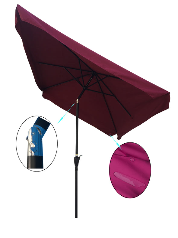 10 x 6.5ft Rectangular Patio Outdoor Market Table Umbrellas with Crank and Push Button Tilt for Garden Pool Shade  Swimming Pool  Market
