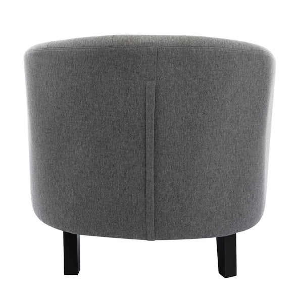 linen Fabric Tufted Barrel ChairTub Chair for Living Room Bedroom Club Chairs