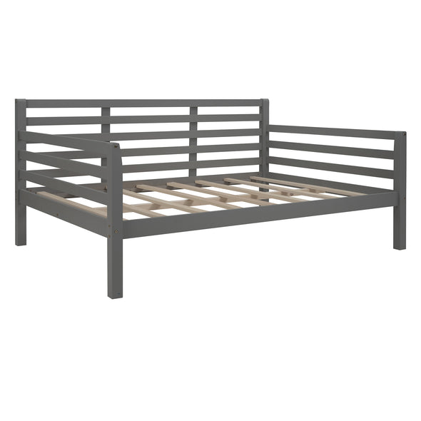 Wooden Full Size Daybed with Clean Lines, Gray