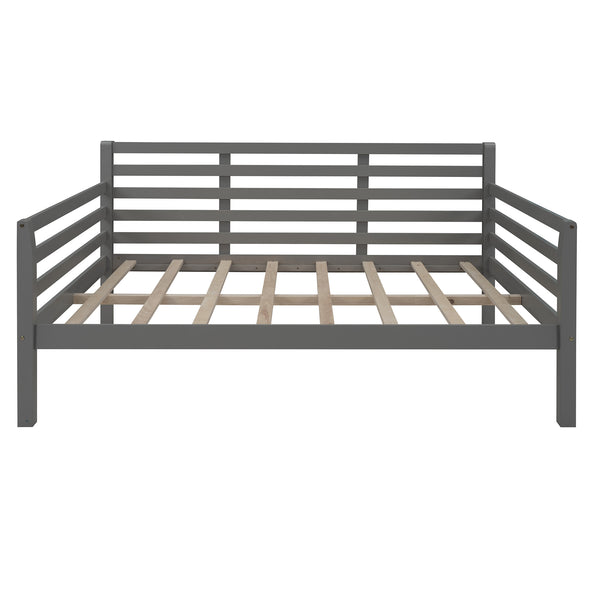 Wooden Full Size Daybed with Clean Lines, Gray
