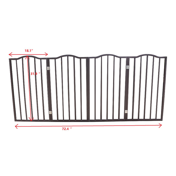 Pet Gate   Dog Gate for Doorways, Stairs or House   Freestanding, Foldingbrown,Arc Wooden