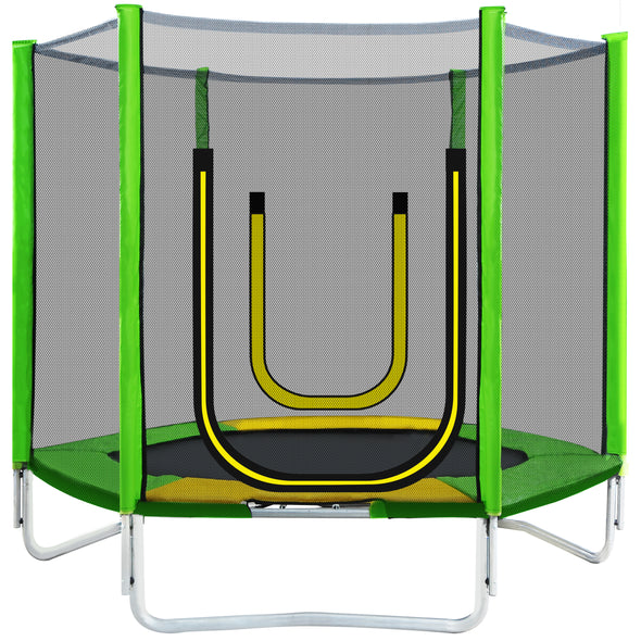 7FT Trampoline for Kids, Slide and Ladder, Easy Assembly Round Recreational Trampoline
