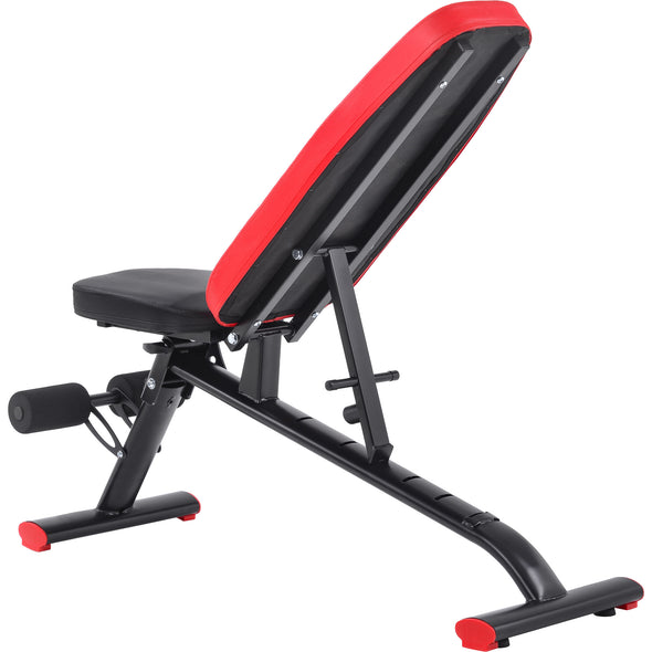 Adjustable Bench,Utility Weight Bench for Full Body Workout- Multi-Purpose Foldable incline/decline Bench (Red and black)