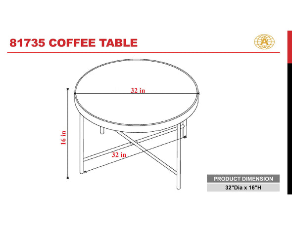 Bage Coffee Table in Weathered Gray Oak  Metal 81735