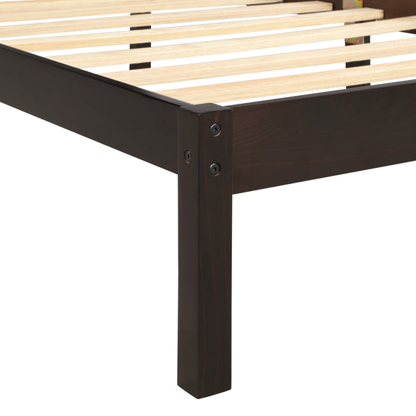 Platform Bed Frame with Headboard , Wood Slat Support , No Box Spring Needed ,Queen,Espresso