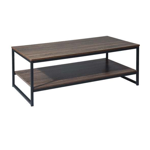 4 Legs Coffee Table with Storage and durable, black metal frame