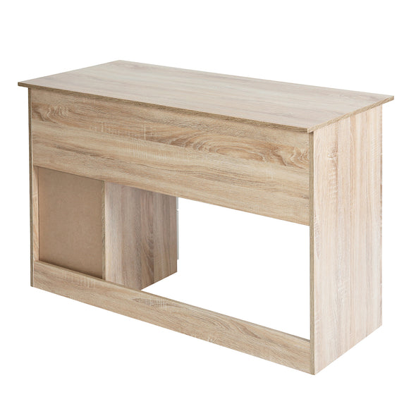 43.3 Wood Corner Writing Table with Shelf 3 Drawers Storage