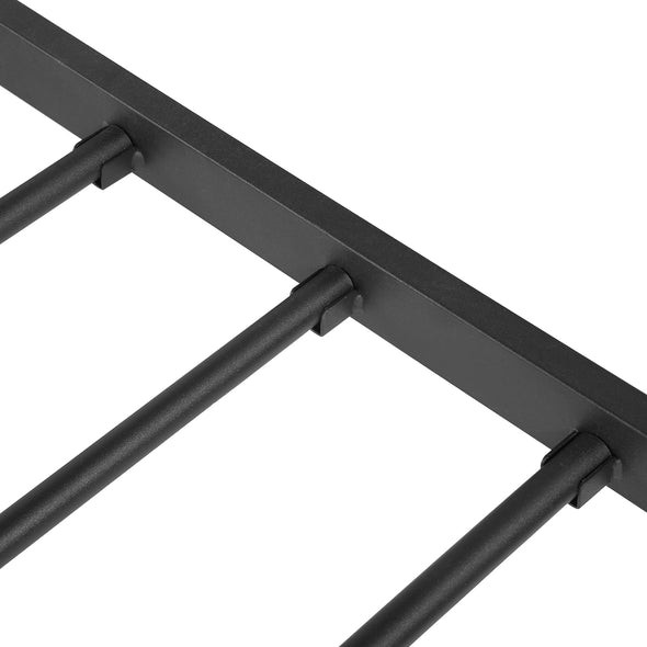LT twin size single metal bed frame in black color for adult and children used in bedroom or dormitory with large storage space under the bed