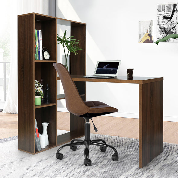 2 in 1 computer desk/ L-shape Desktop with shelves