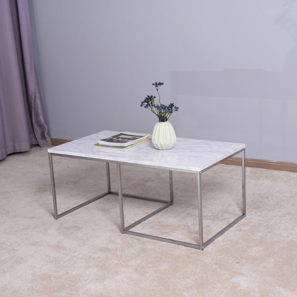 Living room coffee table with MDF top, Metal Legs