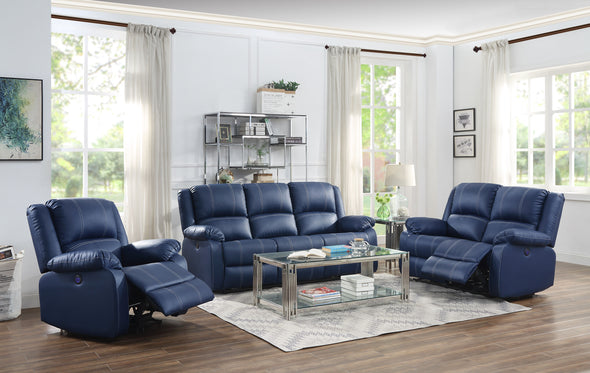 Zuriel Power Motion Sofa, Blue PU 54615