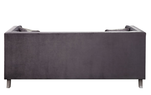 Hegio Sofa w/2 Pillows, Gray Velvet 55265