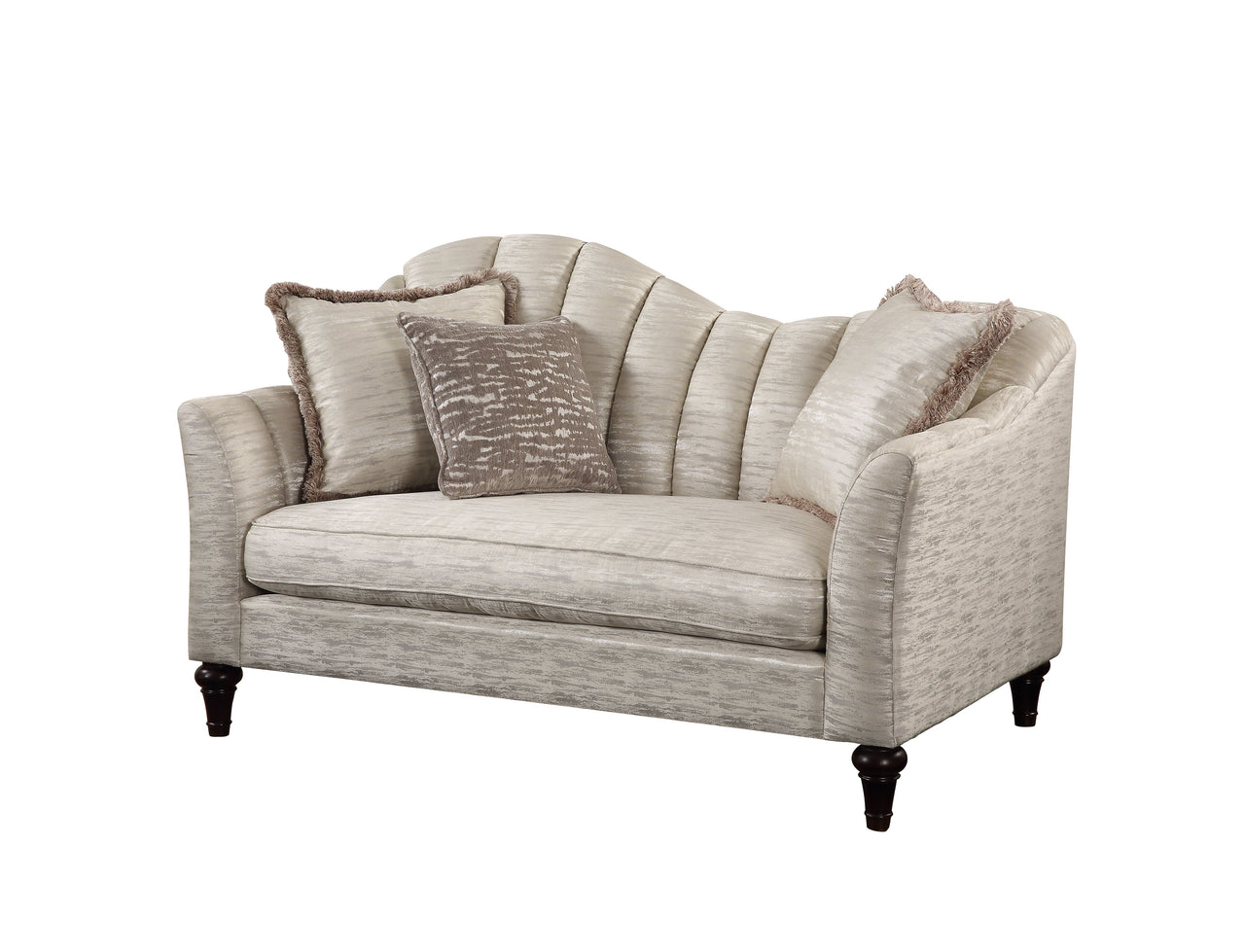 Athalia Loveseat w/3 Pillows, Shimmering Pearl 55306