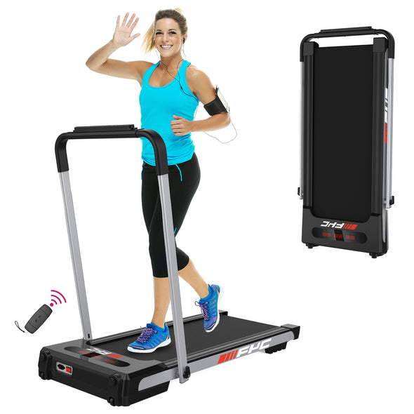 FYC 2 in 1 Under Desk Treadmill - 2.5 HP Folding Treadmill for Home, tallation-Free Foldable Treadmill Compact Electric Running Machine, Remote Control  LED Display Walking Running Jogging