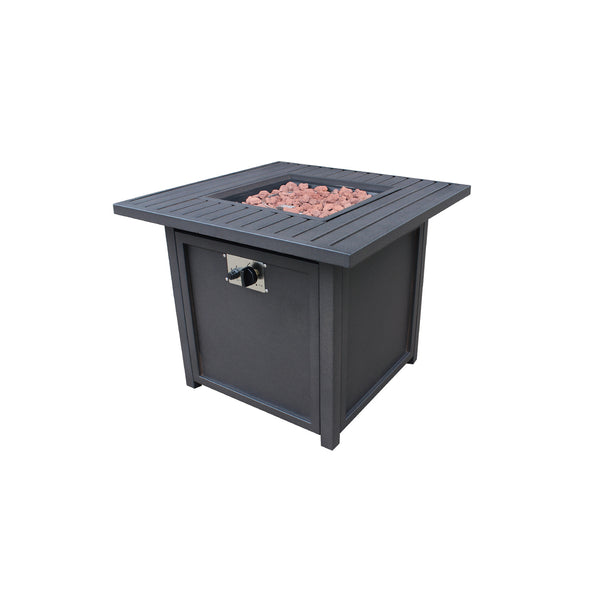 Upland 30  Slat Top Gas Fire Pit Table-Brown