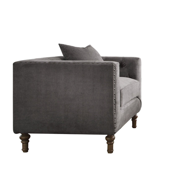 Sidonia Chair  1 Pillow in Gray Velvet 53582