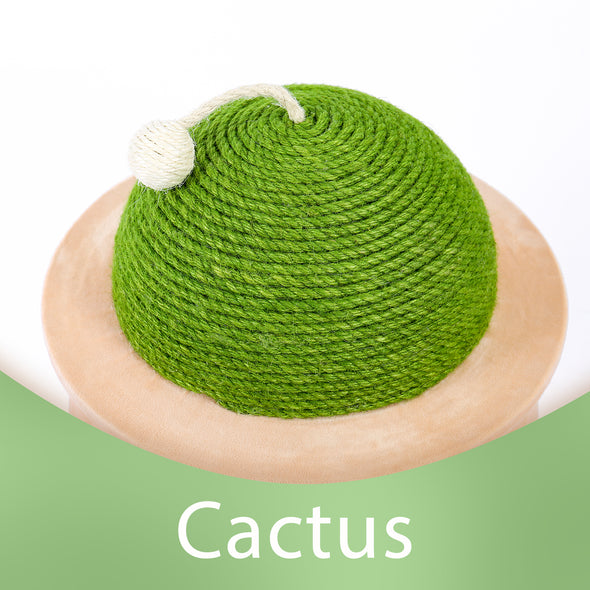 Cactus Cat Cave House with Sisal Scratching Post and sisal ball for cat kittens Green M