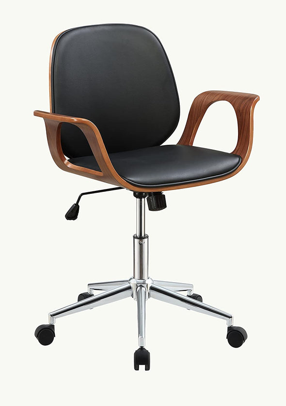 Camila Office Chair in Black PU  Walnut 92419