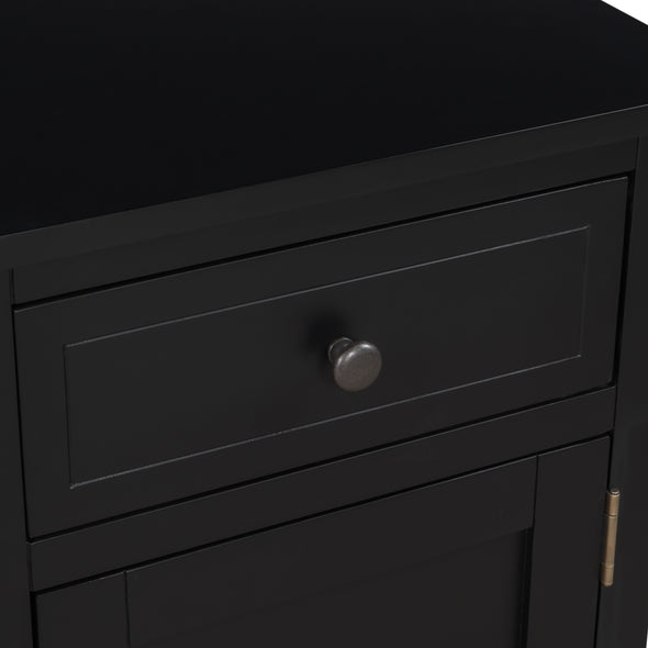 U_Style 1 Drawer Nightstand Solid Wood, with 1 Cabinet