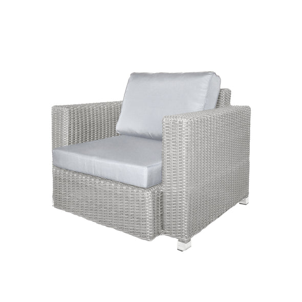 5 Piece Rattan Sectional Seating Group with Cushions (Color:LIGHT GREY)