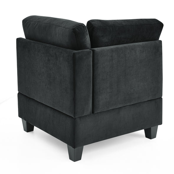 Corner Sofa for Modular Sectional,Black Velvet （31.5&ldquo;x31.5&rdquo;x36.5&ldquo;）