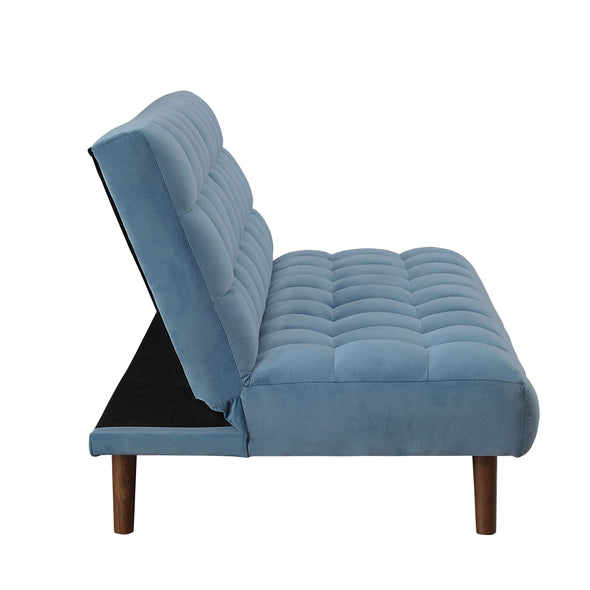 ACME Yolandi Adjustable Sofa  in Teal Velvet & Dark Walnut Finish 57202