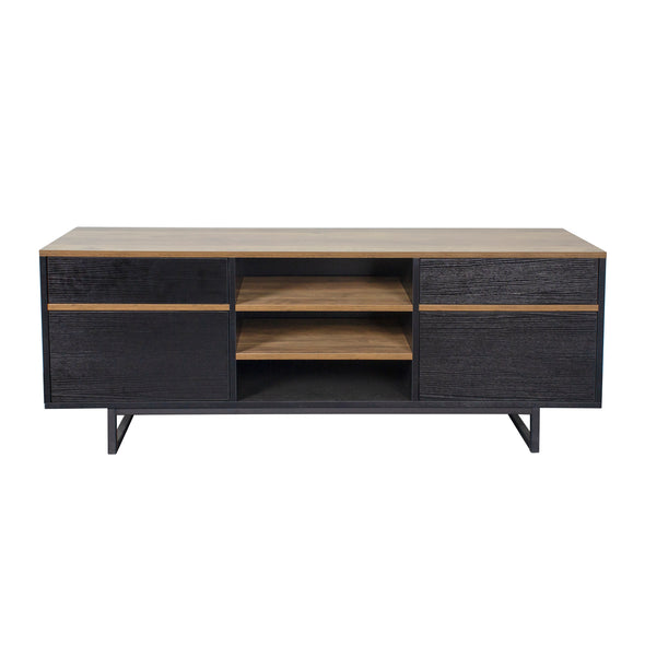 TV Stand for TVs up to 60 , TV Cabinet with 2 Drawer, 2 Shelves,2 Cabinets for Living Room, Brown (54.33'' x14.96'' x20.47'')