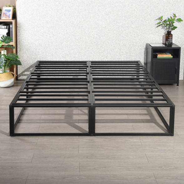 Modern Full Metal King Bed with Slat Support - NO Mattress  - No Box Spring Needed