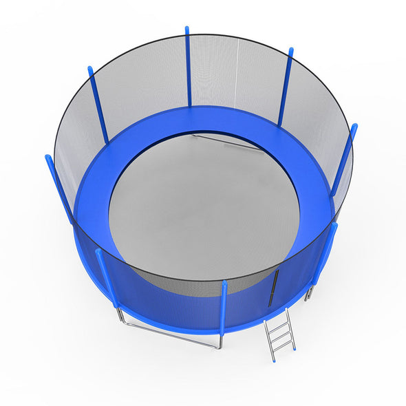 12FT Round Trampoline with Safety Enclosure Net &&Ladder, Spring Cover Padding,
