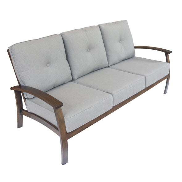 Modern Muse Triple-Seat Sofa w/ Cast Shale Sunbrella Fabric Cushion