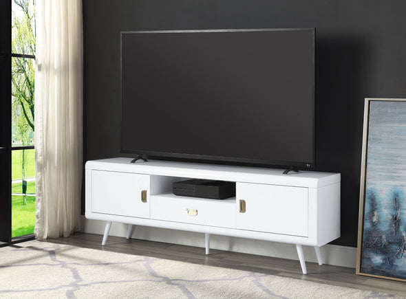 ACME Pagan TV Stand in White High Gloss Finish LV00745