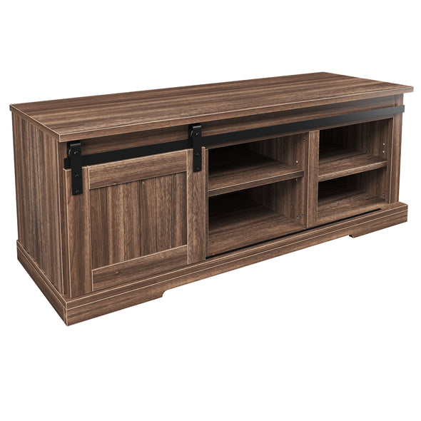 TREXM Storage Bench with a Sliding Door and Adjustable Shelf in entryway (Barnwood)