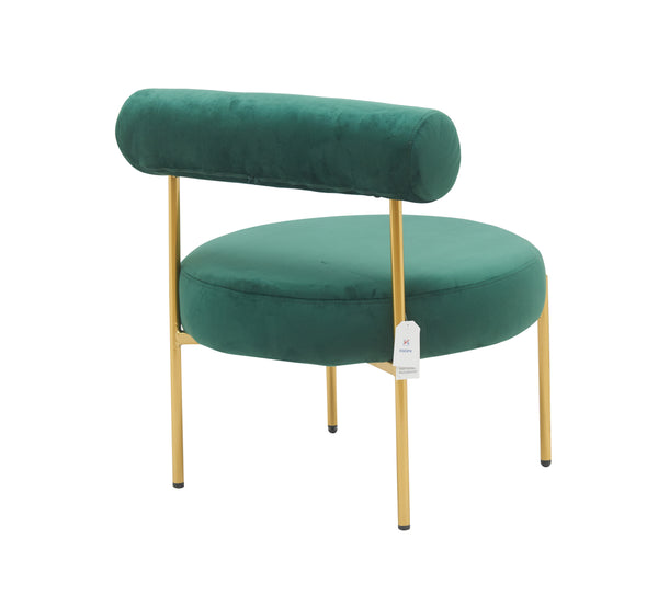 Velvet Accent Chair, Modern Gold Vanity Chair for Living Room, Upholstered Comfy Armless Chair with Backrest