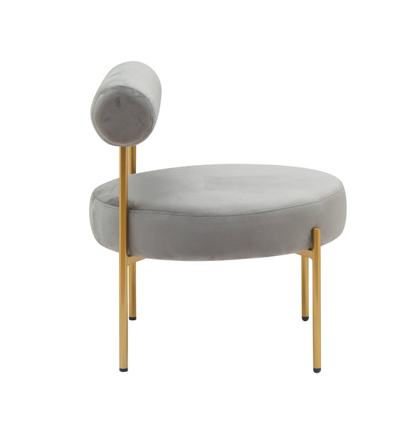 Velvet Accent Chair, Modern Gold Vanity Chair for Living Room, Upholstered Comfy Armless Chair with Backrest