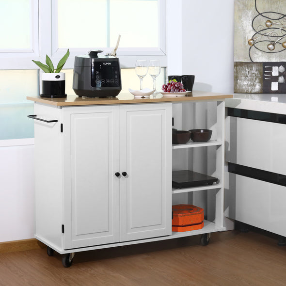 White Kitchen Cart, Melamine board top with MDF frame