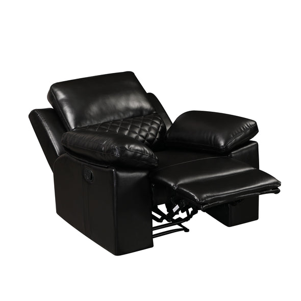 Welike Modern Design Brown Air Leather and PVC Manual Recliner Chair Home Theater Seating for Bedroom & Living Room
