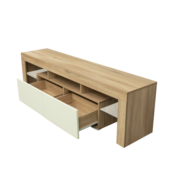 Living Room Furniture TV Stand Cabinet.Rustic Oak,White