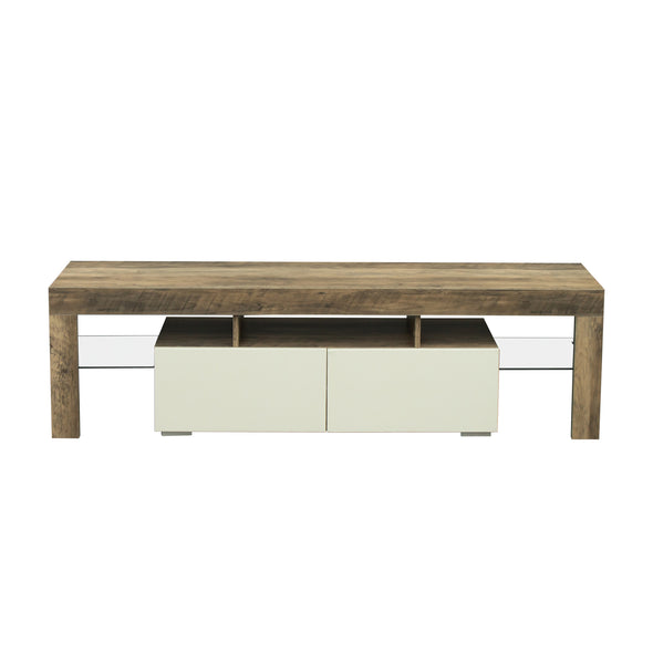Living Room Furniture TV Stand Cabinet,Gray Walnet,White