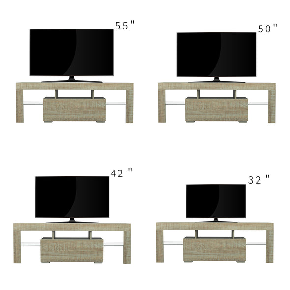 TV Stand with LED RGB Lights,Flat Screen TV Cabinet, Gaming Consoles - in Lounge Room, Living Room and Bedroom,ESPRESSO